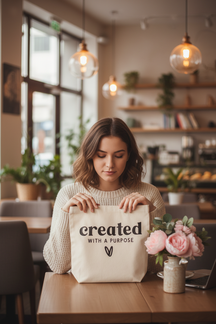 Custom Faith Tote Bag - Coffee Shop